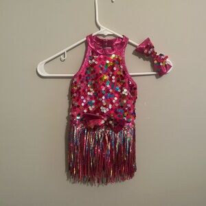 Revolution Pink Sequin Kids Dance Costume